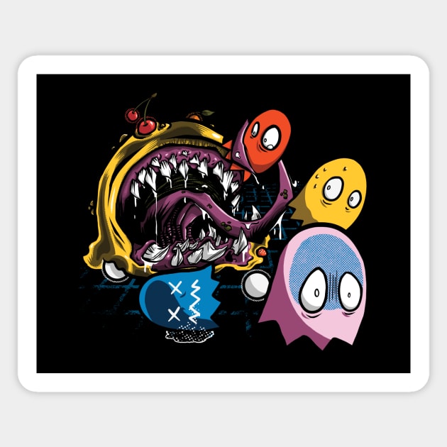 Monster Pacman Sticker by KinkajouDesign